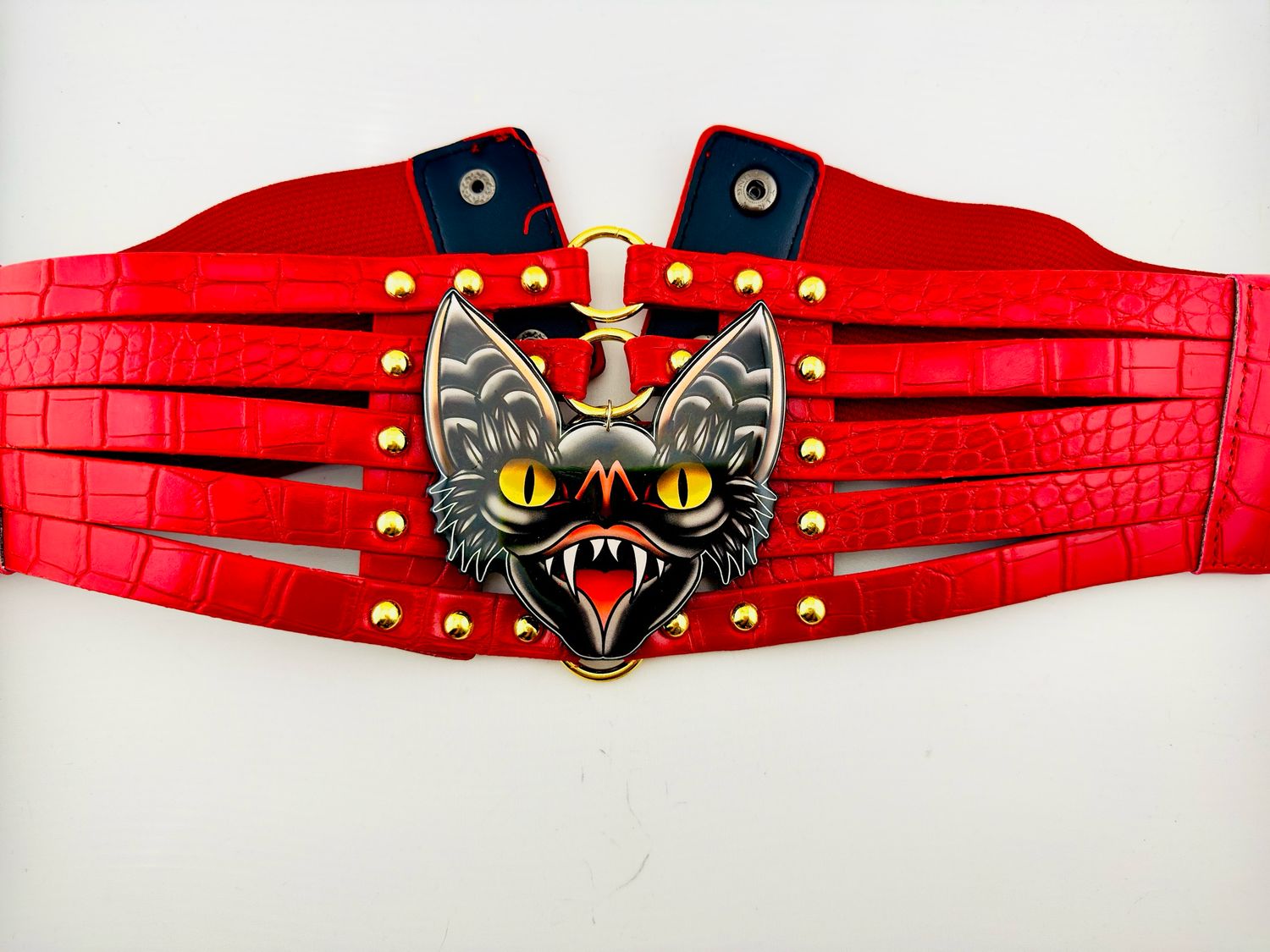 Cinto elástico cinturón polillas polipiel ajustable fajín cintura cuero vegano piel sintética diseño exclusivo @Ente.Shop