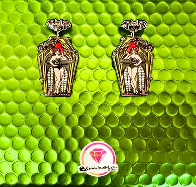 Pendientes araña spider earrings pendientes Halloween earrings Pendientes telaraña murciélaga mujer vampira EXCLUSIVE DESIGN ENTE SHOP