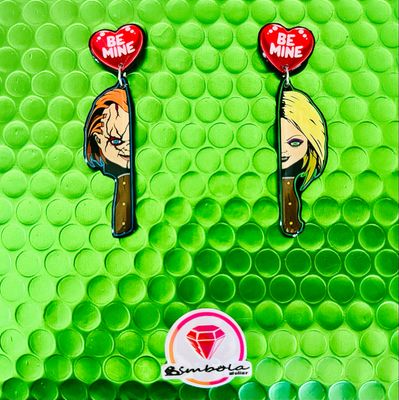 Pendientes Chucky Pendientes Tiffany earrings Pendientes Halloween earrings  be mine cuchillos