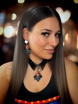 Collar mujer Chucky Tiffani correa gótico cuero halloween gargantilla punk 