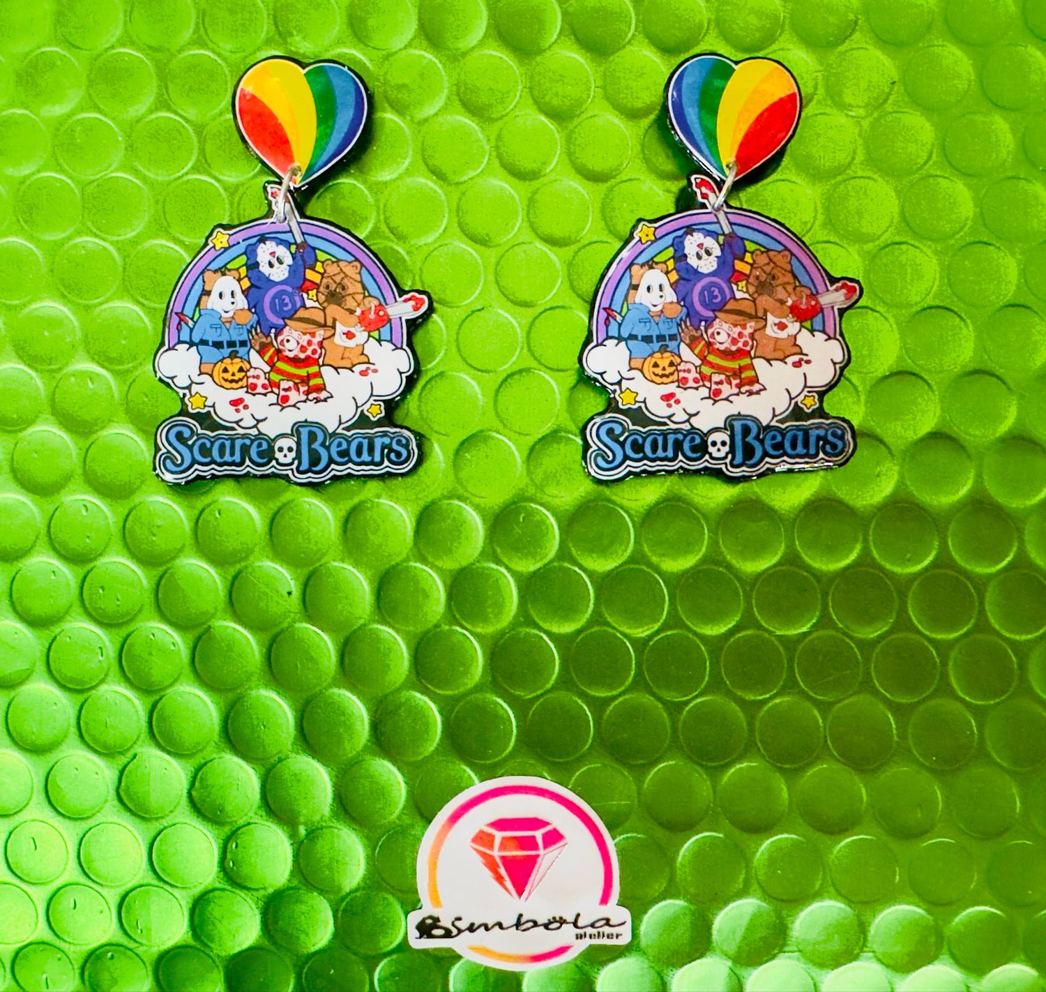 Pendientes osos amorosos ositos cariñositos pendientes Scary Bears earrings lovely earrings care bears earrings Halloween 