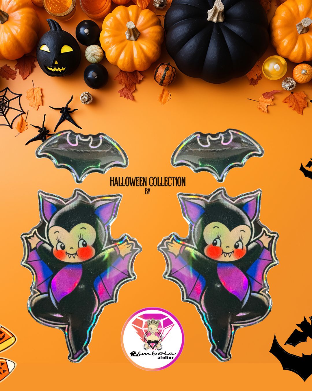 Pendientes kewpies earrings Halloween pendientes spookie cuqui bebés querubines retro vintage