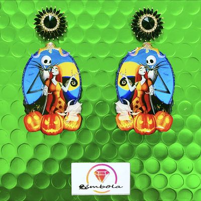PENDIENTES JACK SALLY PENDIENTES TIM BURTON EARRINGS NIGHTMARE BEFORE CHRISTMAS EARRINGS PENDIENTES HALLOWEEN EARRINGS PESADILLA ANTES DE NAVIDAD