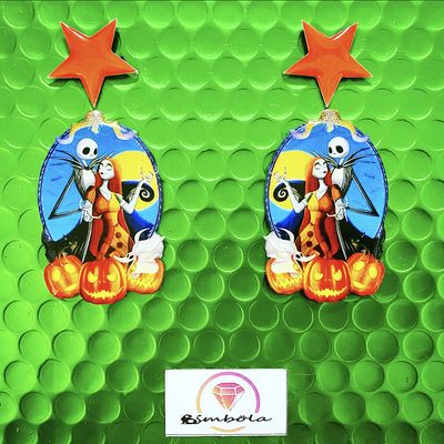 PENDIENTES JACK SALLY PENDIENTES TIM BURTON EARRINGS NIGHTMARE BEFORE CHRISTMAS EARRINGS PENDIENTES HALLOWEEN EARRINGS PESADILLA ANTES DE NAVIDAD