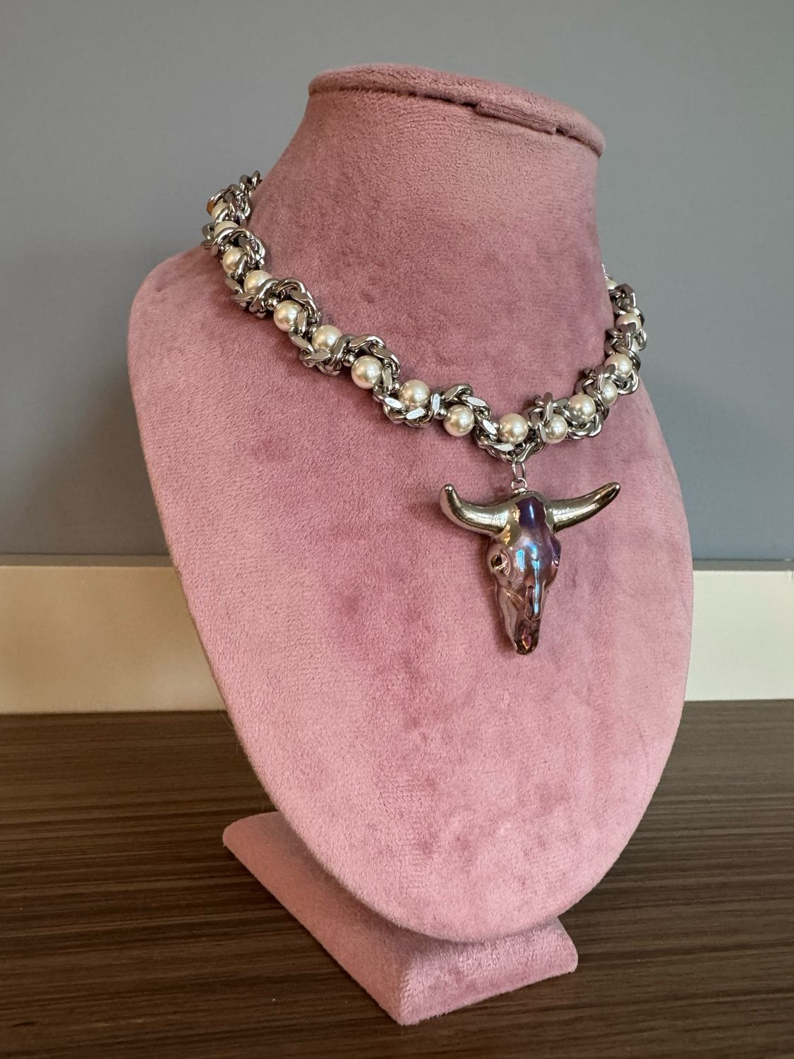 Collar luxury búfalo buey bufalo cristal tornasolado