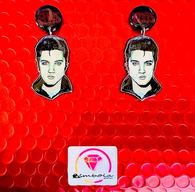 PENDIENTES ELVIS WOMAN EARRINGS GUITAR EARRINGS PENDIENTES CORAZONES 