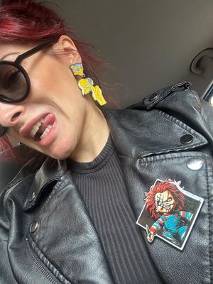 Pendientes Mister Burns pendientes holograficos Halloween earrings pendientes Simpsons Pendientes dibujos animados 