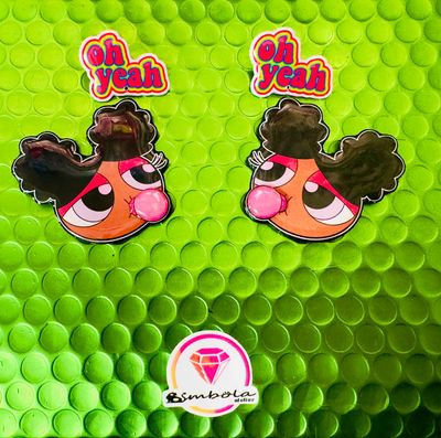 Pendientes afro girl super nena azúcar Loofro Helen design supernena Azúcar azucar