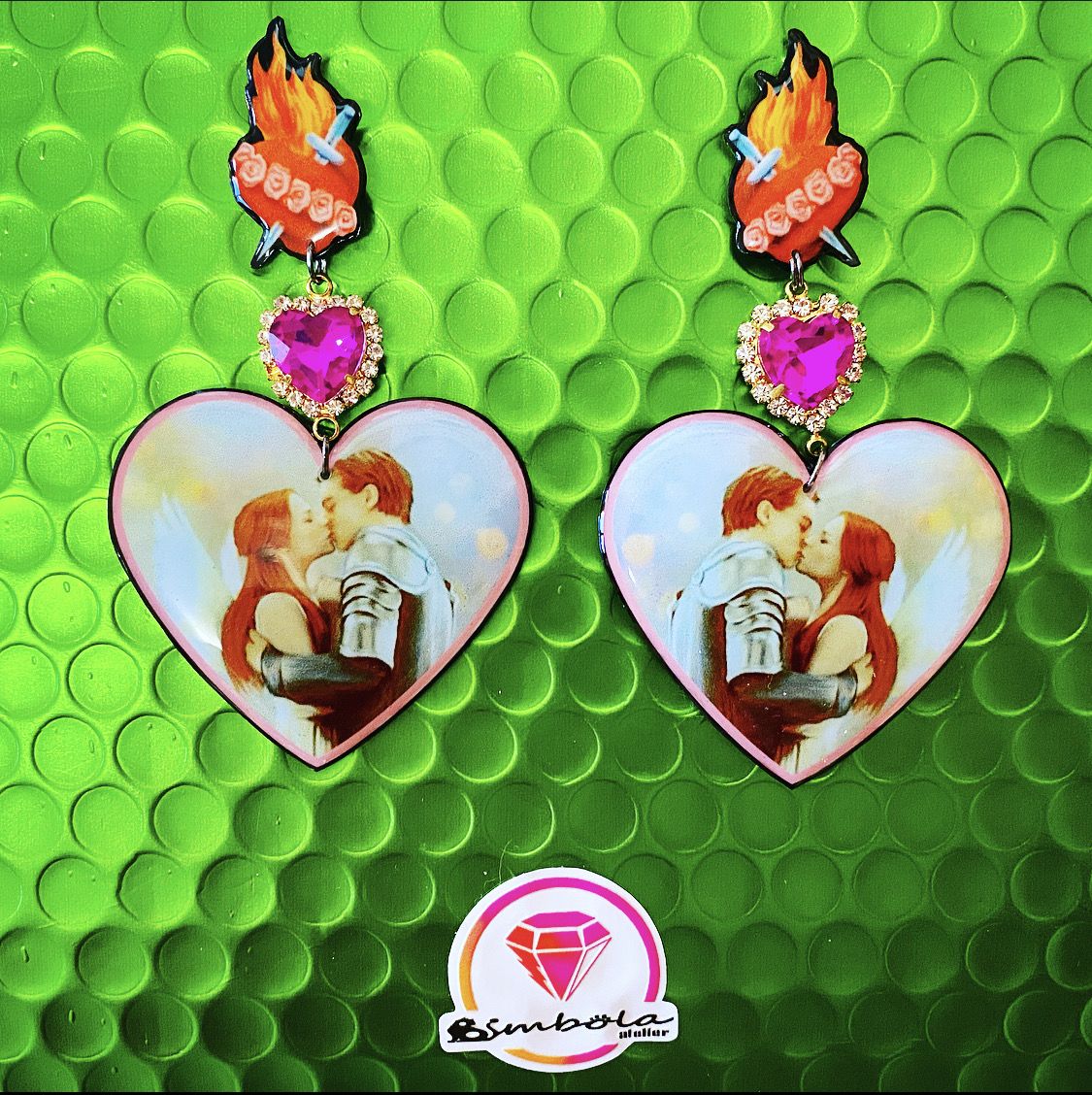 PENDIENTES ROMEO JULIETA EARRINGS FUNNY EARRINGS CARTOON EARRINGS DIBUJOS ANIMADOS PENDIENTES CORAZON HEART EARRINGS