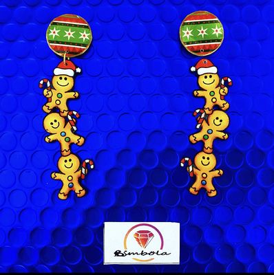 Pendientes galleta de jengibre Gingerbread earrings Christmas earrings pendientes navidad 