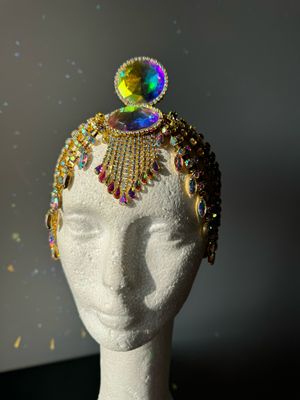 Tiara de cadena de acero Tiara cadena strass Tiara diamante pedrería lágrimas pepitas boreal oro corona