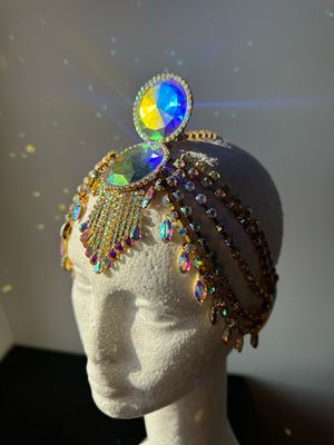 Tiara de cadena de acero Tiara cadena strass Tiara diamante pedrería lágrimas pepitas boreal oro corona