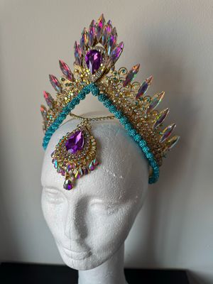 Sombrero gorro strass Tiara diamante pedrería lágrimas pepitas boreal oro corona