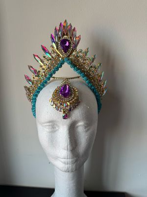 Sombrero gorro strass Tiara diamante pedrería lágrimas pepitas boreal oro corona