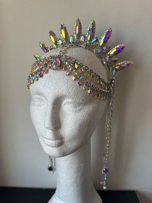 Sombrero gorro strass Tiara diamante pedrería lágrimas pepitas boreal oro corona