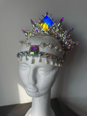 Sombrero gorro strass Tiara diamante pedrería lágrimas pepitas boreal oro corona