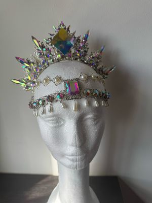 Sombrero gorro strass Tiara diamante pedrería lágrimas pepitas boreal oro corona