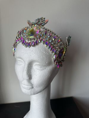 Sombrero gorro strass Tiara diamante pedrería lágrimas pepitas boreal oro corona