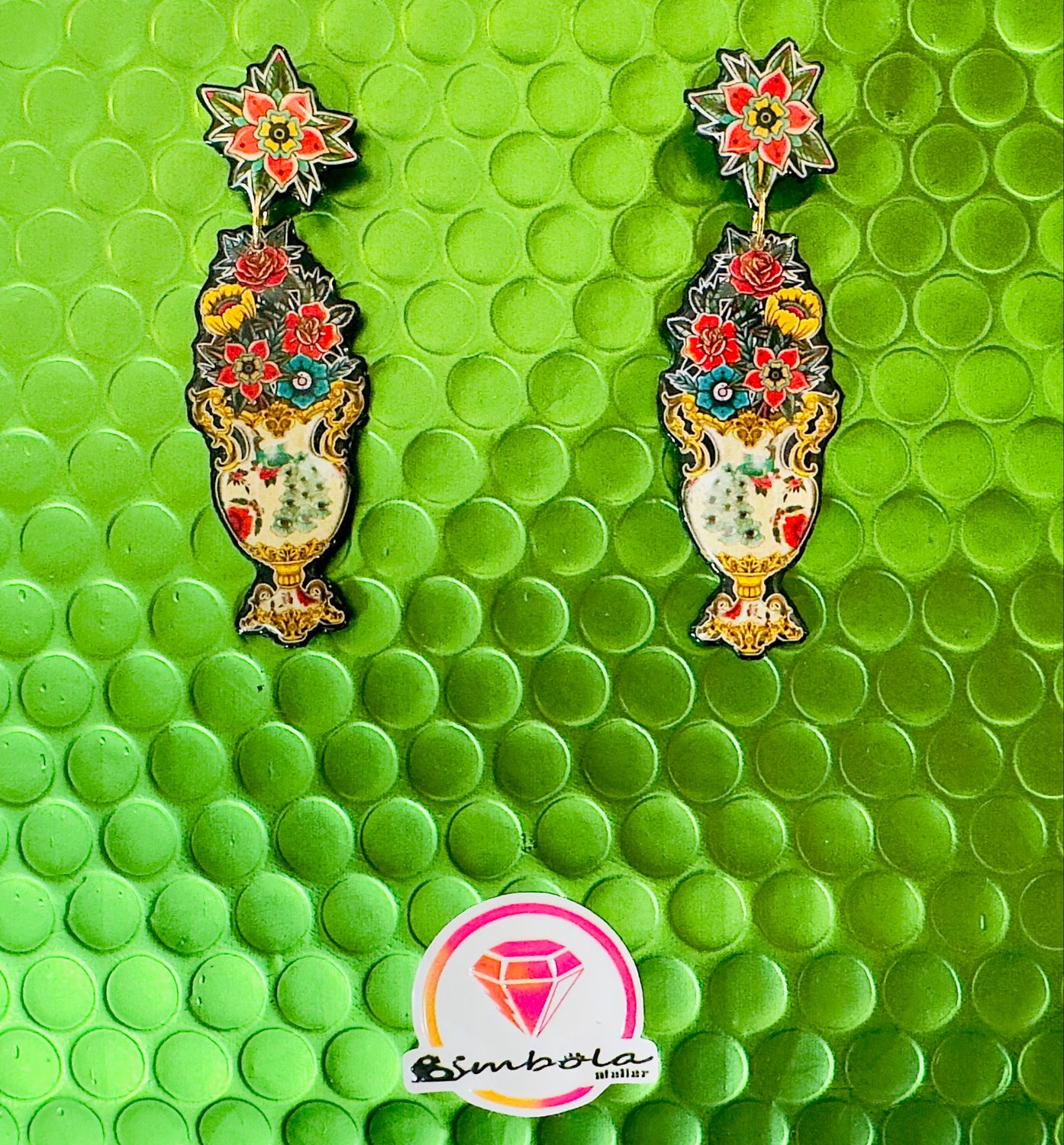 Pendientes Jarrón abuela flores EXCLUSIVE DESIGN ENTE SHOP