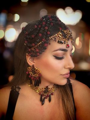 Sombrero gorro strass Tiara diamante pedrería lágrimas pepitas boreal oro corona