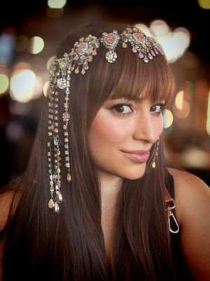 Sombrero gorro strass Tiara diamante pedrería lágrimas pepitas boreal oro corona