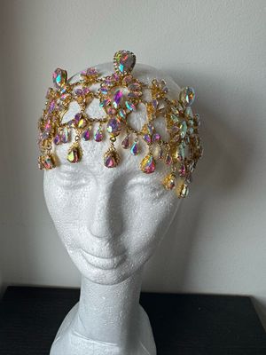 Sombrero gorro strass Tiara diamante pedrería lágrimas pepitas boreal oro corona