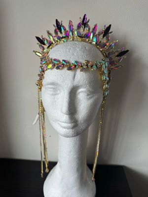 Sombrero gorro strass Tiara diamante pedrería lágrimas pepitas boreal oro corona