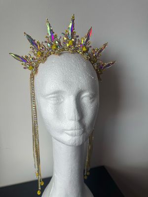 Sombrero gorro strass Tiara diamante pedrería lágrimas pepitas boreal oro corona