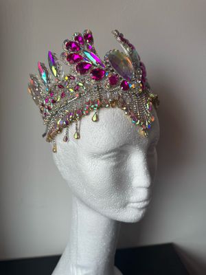 Sombrero gorro strass Tiara diamante pedrería lágrimas pepitas boreal oro corona