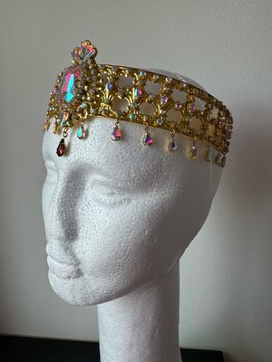 Sombrero gorro strass Tiara diamante pedrería lágrimas pepitas boreal oro corona