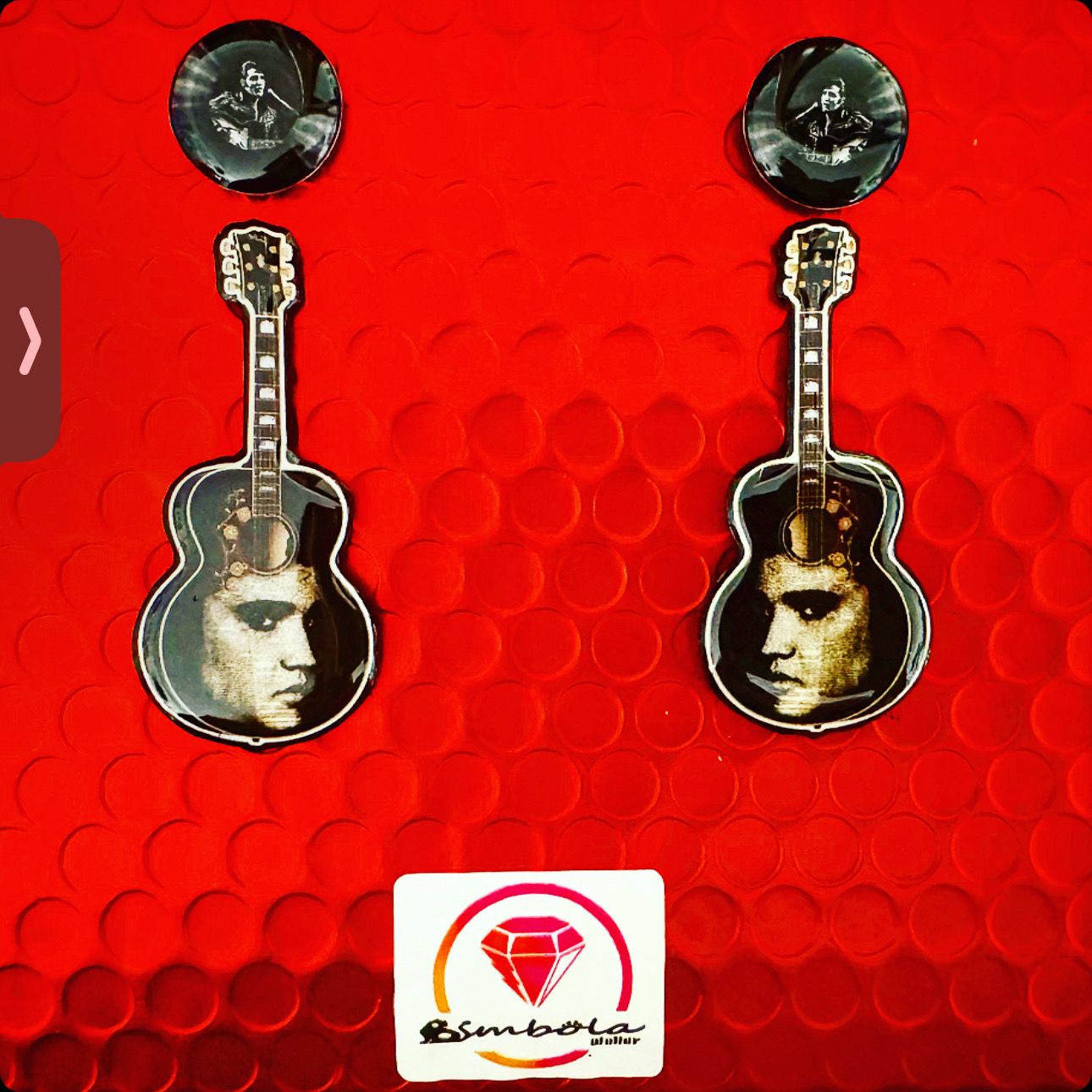 PENDIENTES ELVIS WOMAN EARRINGS GUITAR EARRINGS PENDIENTES CORAZONES 
