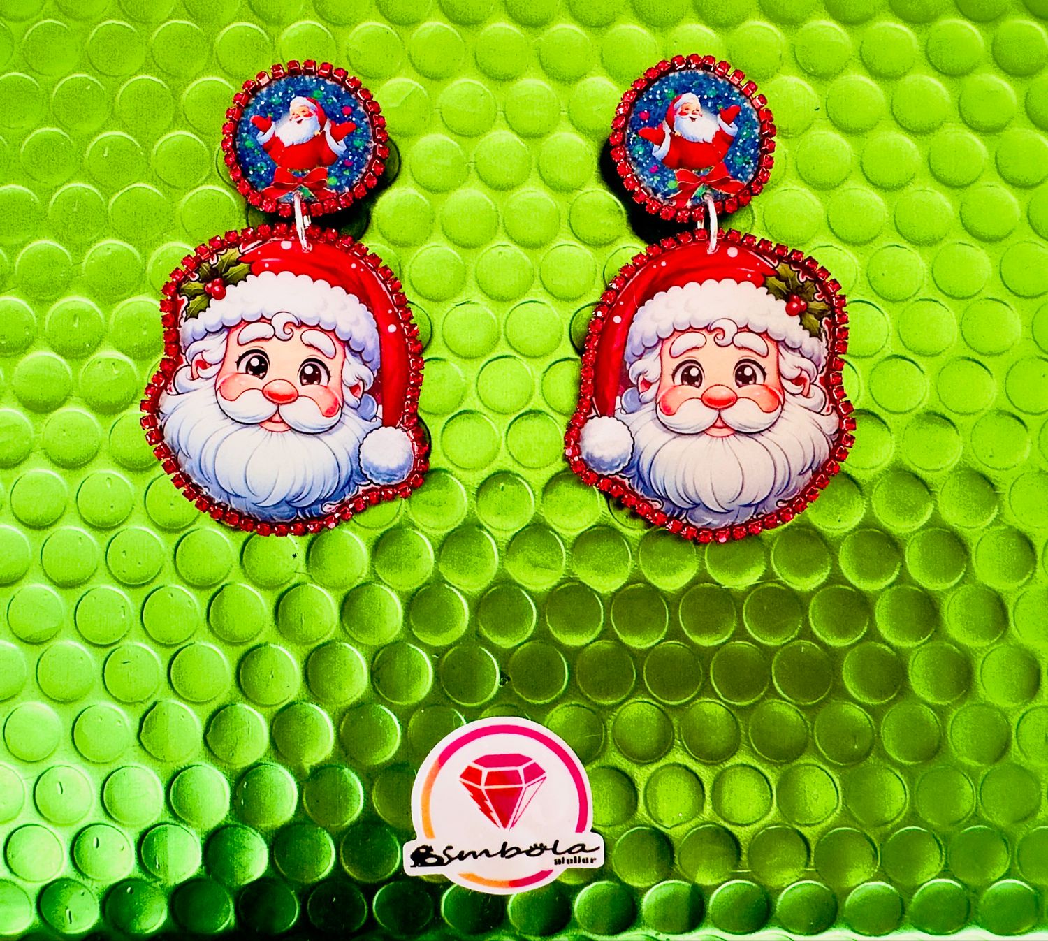 Pendientes papa Noel santa Klaus earrings Freak earrings Christmas earrings pendientes navidad 