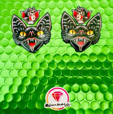 Pendientes vampiro murciélago murciélaga mujer vampira murcielago EXCLUSIVE DESIGN ENTE SHOP
