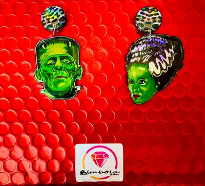 PENDIENTES Frankenstein earrings tattoo old school earrings EXCLUSIVE DESIGN ENTE SHOP Halloween 