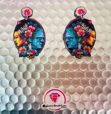 PENDIENTES FRANKENSTEIN FUNNY EARRINGS HANDMADE EARRINGS HALLOWEEN EARRING