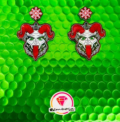 Pendientes Krampus earrings Freak earrings Christmas earrings pendientes navidad