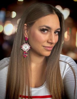 Pendientes Madonna cruz pedrería rosas cross earrings cruces