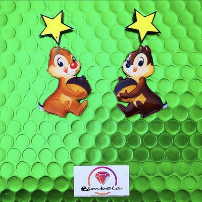 PENDIENTES CHIP Y CHOP EARRINGS FUNNY EARRINGS SQUIRREL EARRINGS DIBUJOS ANIMADOS ARDILLAS 
