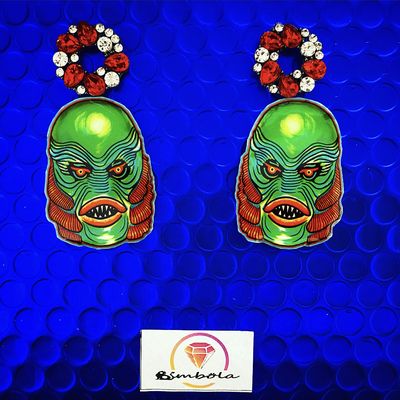 PENDIENTES MONSTRUO DEL LAGO LAGUNA EARRINGS HALLOWEEN EXCLUSIVE DESIGN ENTE SHOP