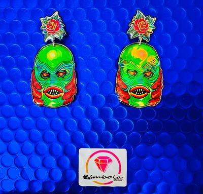 PENDIENTES MONSTRUO DEL LAGO LAGUNA EARRINGS HALLOWEEN EXCLUSIVE DESIGN ENTE SHOP