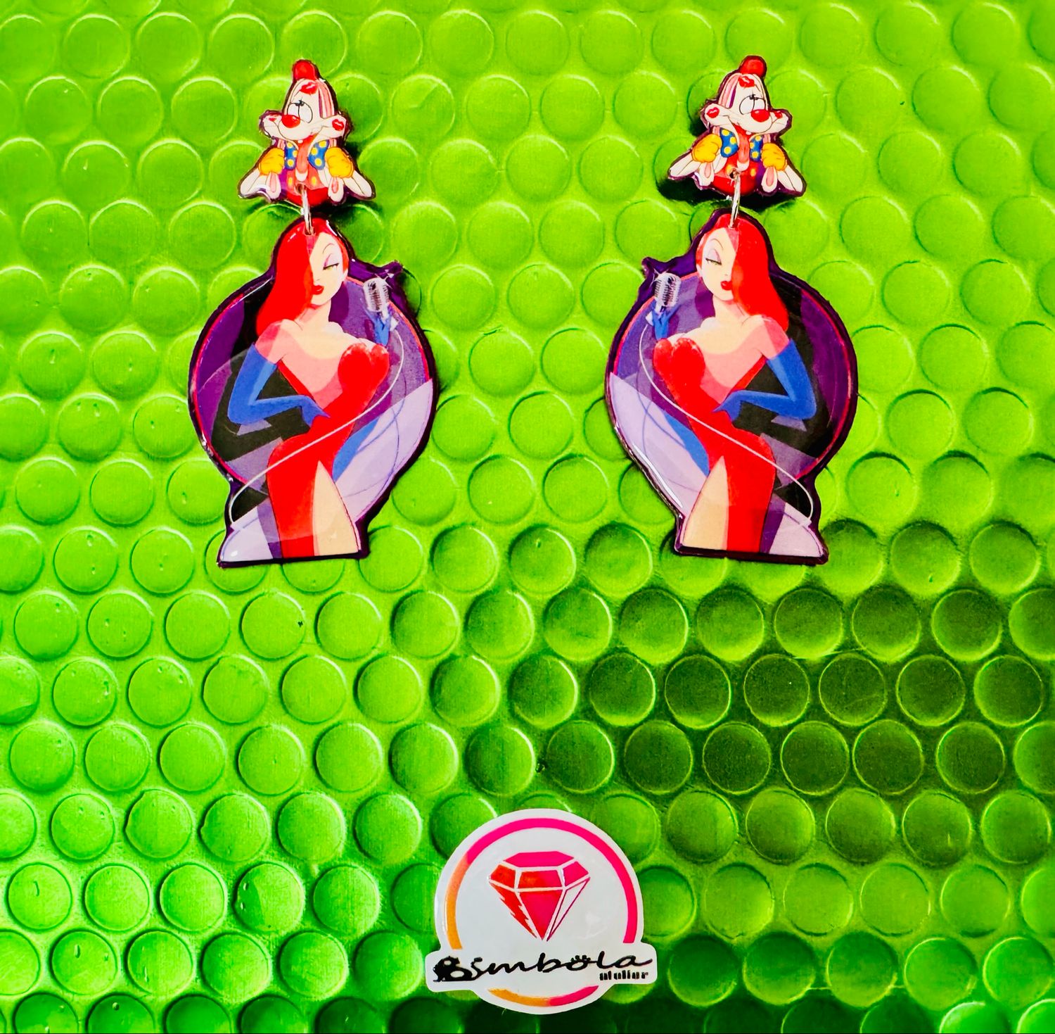 Pendientes Jessica Rabbit earrings pin up 