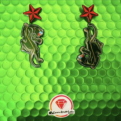 PENDIENTES tigre tiger earrings tattoo old school earrings Pendientes pantera Panther EXCLUSIVE DESIGN ENTE SHOP