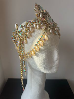 Sombrero gorro strass Tiara diamante pedrería lágrimas pepitas boreal oro corona
