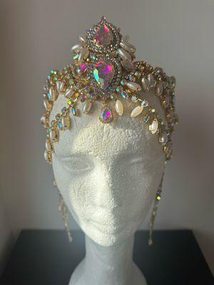 Sombrero gorro strass Tiara diamante pedrería lágrimas pepitas boreal oro corona