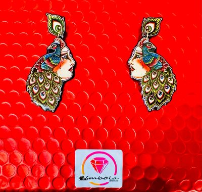 Pendientes Pava pavo real Tattoo EXCLUSIVE DESIGN ENTE SHOP