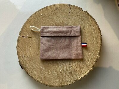 Pochette enduite "rose pailletée"