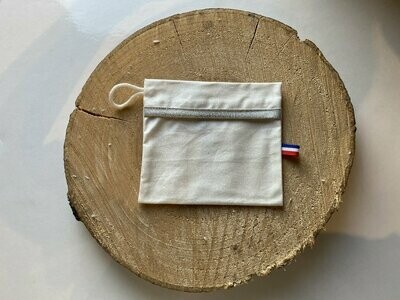 Pochette enduite Pochette enduite "blanche et ruban argenté"