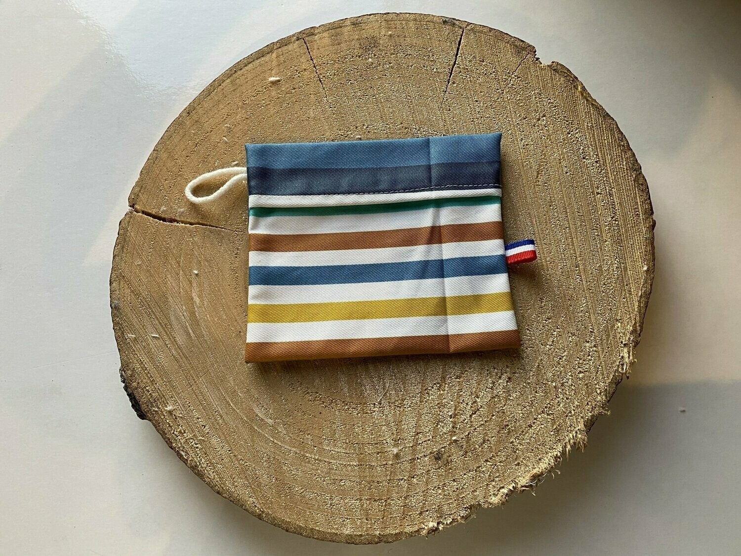 Pochette enduite à "rayures multicolores "