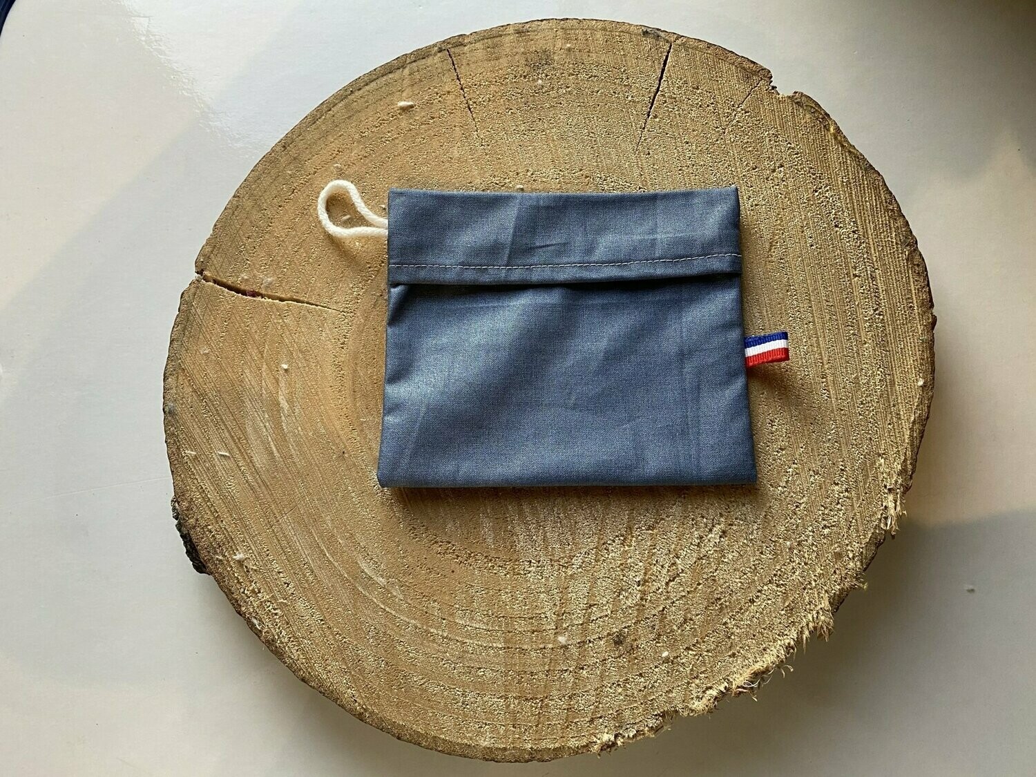 Pochette enduite "bleu "