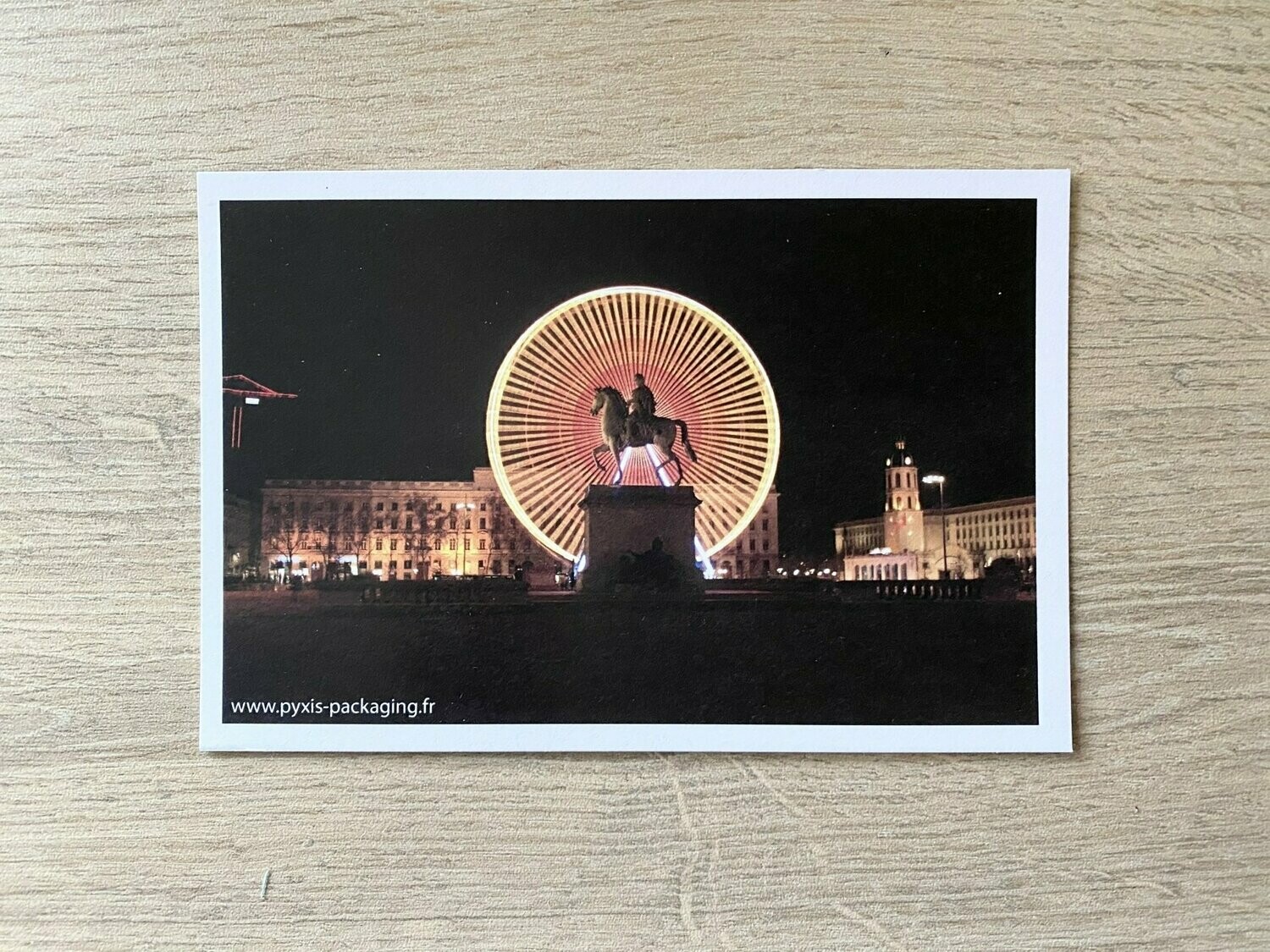 Carte postale "Louis XIV et la grande roue de Lyon "